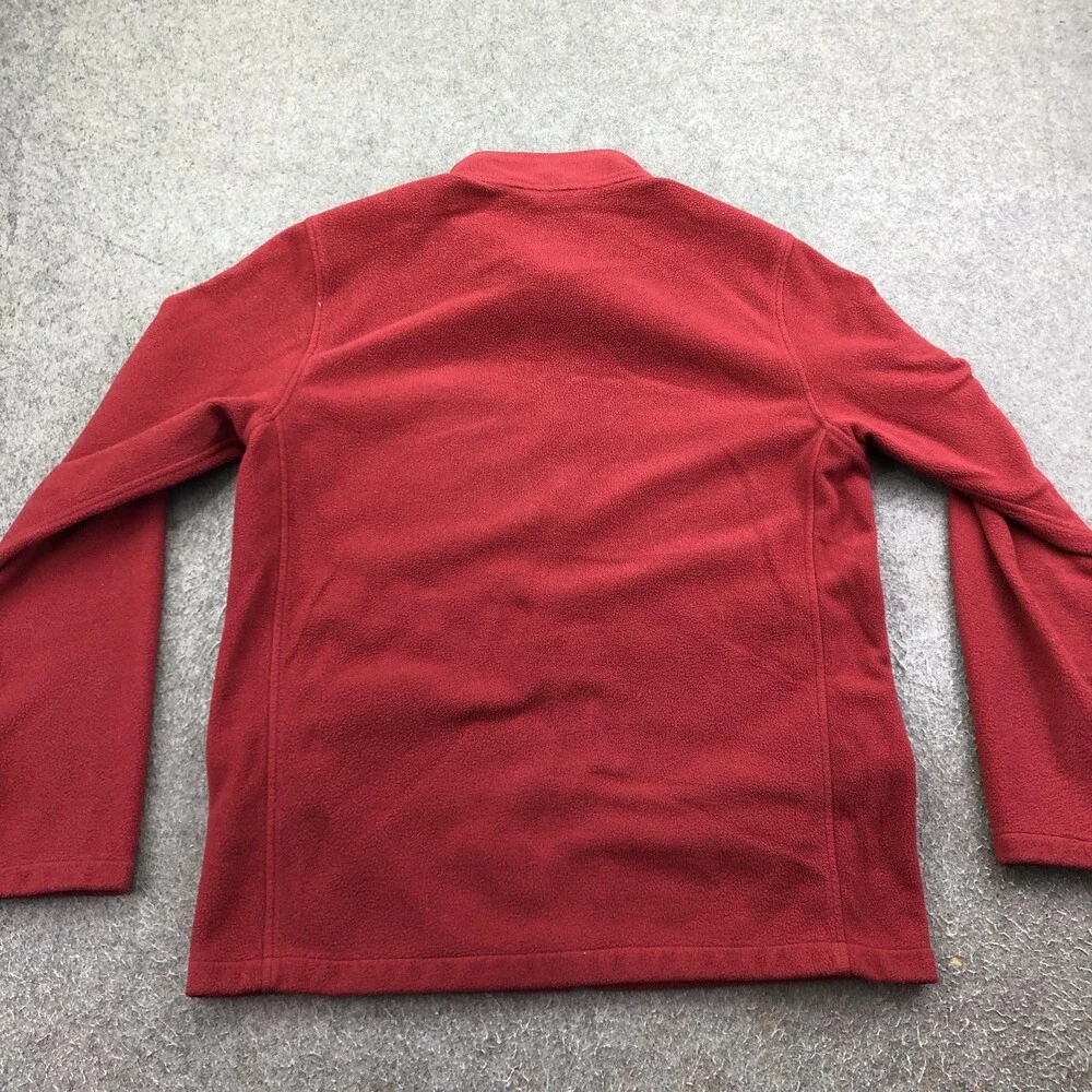 The North Face Jacket Mens Large Red Fleece Full Zip Pockets Outdoor Hiking